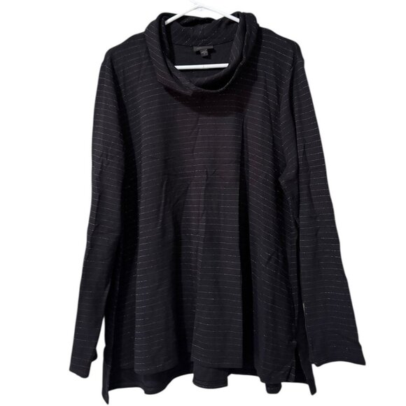 J.Jill Wearever Mock Neck Long Sleeve Tunic Top Women Size Large Stretch Office - Picture 1 of 11